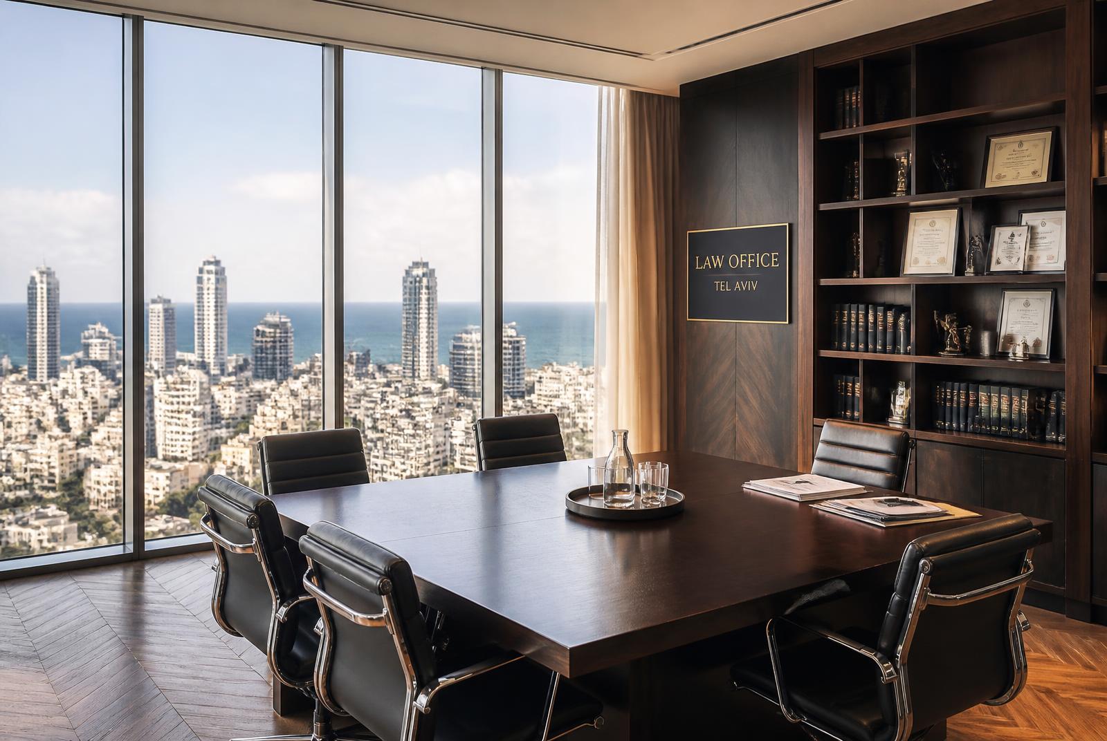 Sala de reuniones con vista a Tel Aviv